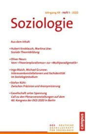 Cover von Soziologie 1/2020