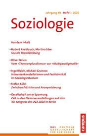 Cover von Soziologie 1/2020