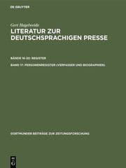Cover von Personenregister (Verfasser und Biographien )