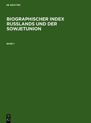 Cover von Biographischer Index Rußlands und der Sowjetunion