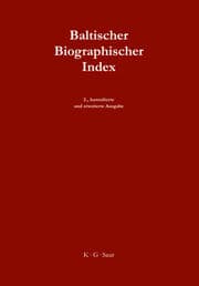 Cover von Baltischer Biographischer Index