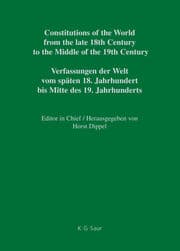 Cover von National Constitutions, Constitutions of the German States (Anhalt-Bernburg - Baden). Nationale Verfassungen, Verfassungen der deutschen Staaten (Anhalt-Bernburg - Baden)