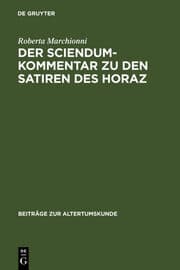 Cover von Der Sciendum-Kommentar zu den Satiren des Horaz