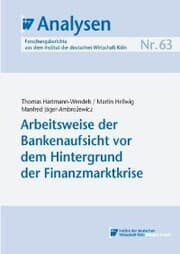 Cover von Arbeitsweise der Bankenaufsicht vor dem Hintergrund der Finanzmarktkrise