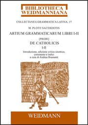Cover von M. Plotii Sacerdotis Artium grammaticarum libri I-II. [Probi] De Catholicis