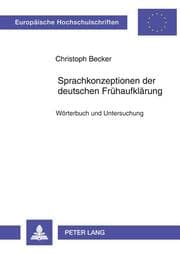Cover von Sprachkonzeptionen der deutschen Frühaufklärung