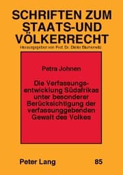 Cover von Die Verfassungsentwicklung Südafrikas unter besonderer Berücksichtigung der verfassunggebenden Gewalt des Volkes