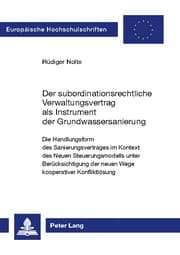Cover von Der subordinationsrechtliche Verwaltungsvertrag als Instrument der Grundwassersanierung
