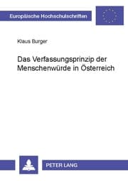 Cover von Das Verfassungsprinzip der Menschenwürde in Österreich