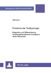 Cover von Probleme der Texttypologie