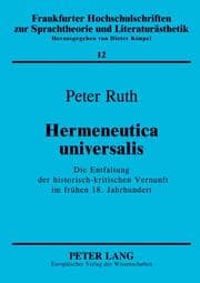Cover von Hermeneutica universalis