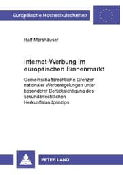 Cover von Internet-Werbung im europäischen Binnenmarkt