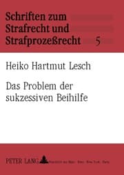 Cover von Das Problem der sukzessiven Beihilfe