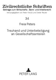 Cover von Treuhand und Unterbeteiligung an Gesellschaftsanteilen