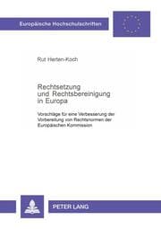 Cover von Rechtsetzung und Rechtsbereinigung in Europa