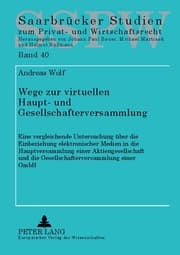 Cover von Wege zur virtuellen Haupt- und Gesellschafterversammlung