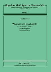 Cover von Was war und was bleibt?