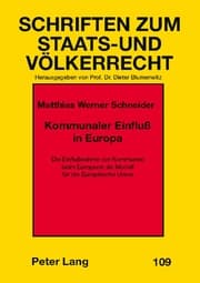 Cover von Kommunaler Einfluß in Europa