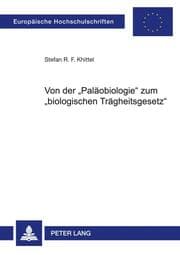 Cover von Von der 'Paläobiologie' zum 'biologischen Trägheitsgesetz'
