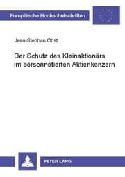 Cover von Der Schutz des Kleinaktionärs im börsennotierten Aktienkonzern
