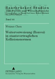 Cover von Rück- und Weiterverweisung (Renvoi) in staatsvertraglichen Kollisionsnormen
