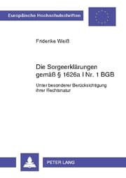 Cover von Die Sorgeerklärungen gemäß § 1626a I Nr. 1 BGB