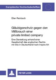 Cover von Gläubigerschutz gegen den Mißbrauch einer private limited company