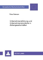 Cover von Unternehmensführung und Unternehmenskontrolle in Aktiengesellschaften