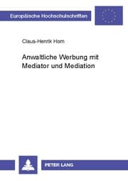 Cover von Anwaltliche Werbung mit Mediator und Mediation