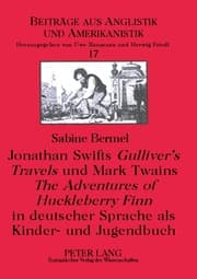 Cover von Jonathan Swifts 'Gullivers Travels' und Mark Twains 'The Adventures of Huckleberry Finn' in deutscher Sprache als Kinder- und Jugendbuch