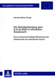 Cover von Der Betriebsübergang gem. § 613a BGB im kirchlichen Arbeitsrecht