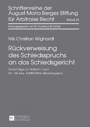 Cover von Rückverweisung des Schiedsspruchs an das Schiedsgericht