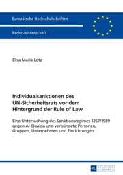 Cover von Individualsanktionen des UN-Sicherheitsrats vor dem Hintergrund der Rule of Law