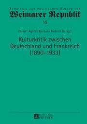 Cover von Kulturkritik zwischen Deutschland und Frankreich (1890-1933)
