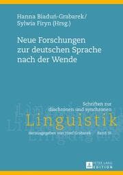 Cover von Neue Forschungen zur deutschen Sprache nach der Wende