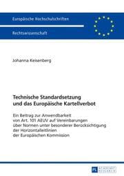 Cover von Technische Standardsetzung und das Europäische Kartellverbot