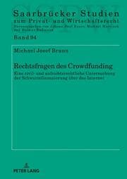 Cover von Rechtsfragen des Crowdfunding