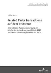 Cover von Related Party Transactions auf dem Prüfstand