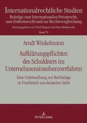 Cover von Aufklärungspflichten des Schuldners im Unternehmensinsolvenzverfahren