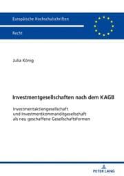 Cover von Investmentgesellschaften nach dem KAGB
