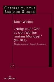 Cover von Neigt euer Ohr zu den Worten meines Mundes! (Ps 78,1)