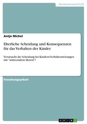Cover von Elterliche Scheidung und Konsequenzen für das Verhalten der Kinder