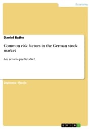 Cover von Common risk factors in the German stock market