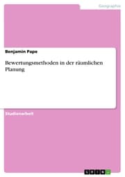 Cover von Bewertungsmethoden in der räumlichen Planung
