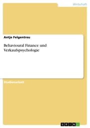 Cover von Behavioural Finance und Verkaufspsychologie