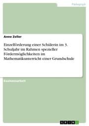 Cover von Einzelförderung einer Schülerin im 3. Schuljahr im Rahmen spezieller Fördermöglichkeiten im Mathematikunterricht einer Grundschule