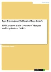 Cover von HRM Aspects in the Context of Mergers and Acquisitions (M&A)