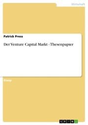 Cover von Der Venture Capital Markt - Thesenpapier