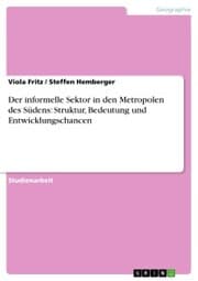 Cover von Der informelle Sektor in den Metropolen des Südens: Struktur, Bedeutung und Entwicklungschancen
