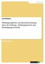Cover von Prüfungsergebnis und Berichterstattung über die Prüfung - Prüfungsbericht und Bestätigungsvermerk